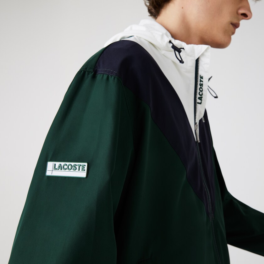 Jaquetas Verdes Azul Marinho Azuis Branco Masculino Lacoste Lightweight Colorblock Hooded ZA0-21842N5
