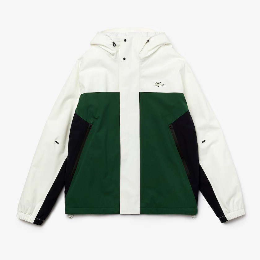 Jaquetas Verdes Branco Azul Marinho Azuis Masculino Lacoste Lightweight Colorblock Hooded Water-Resistant GR4-51615F5