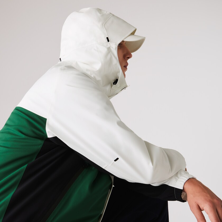 Jaquetas Verdes Branco Azul Marinho Azuis Masculino Lacoste Lightweight Colorblock Hooded Water-Resistant GR4-51615F5