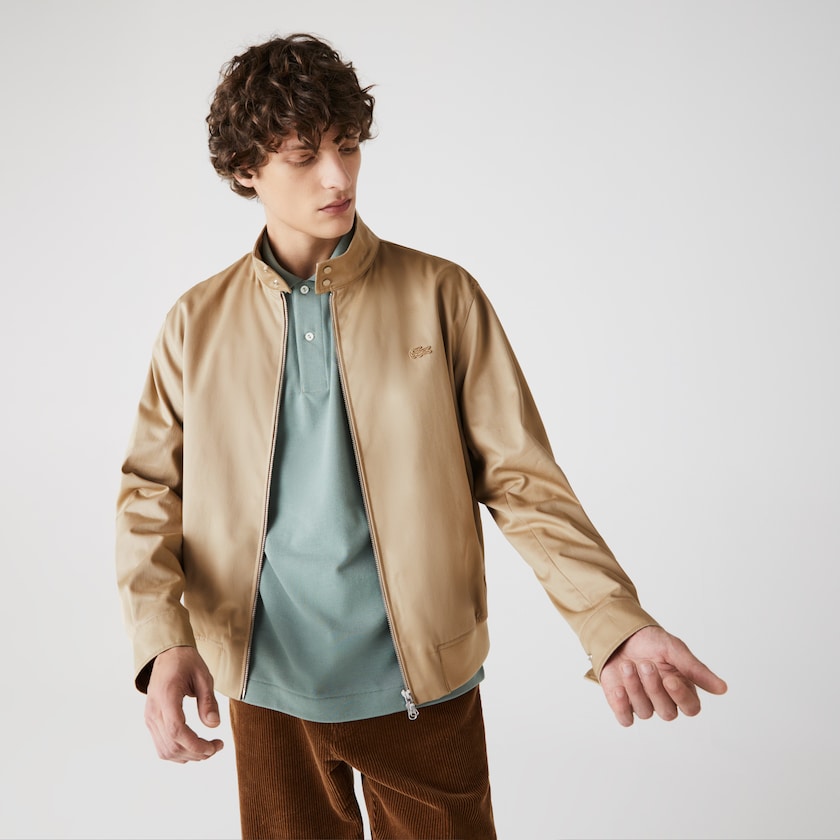 Jaquetas Bege Masculino Lacoste Lightweight Cotton Zip SS1-34303B2