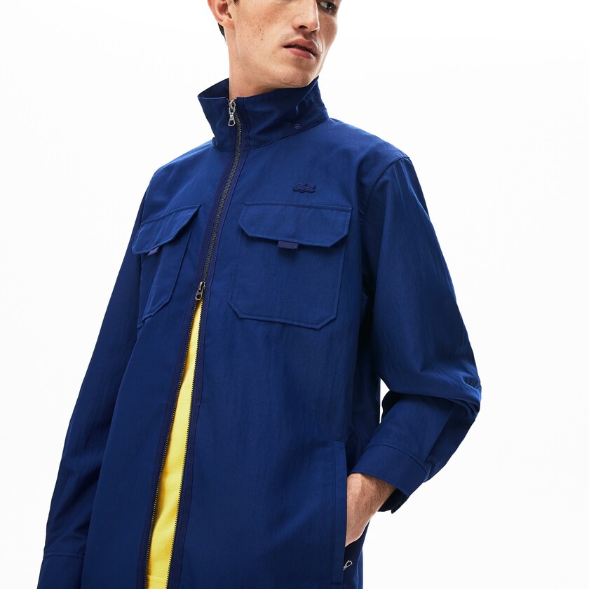 Jaquetas Azul Marinho Azuis Masculino Lacoste Lightweight Detachable-Hood VZ4-91659C5
