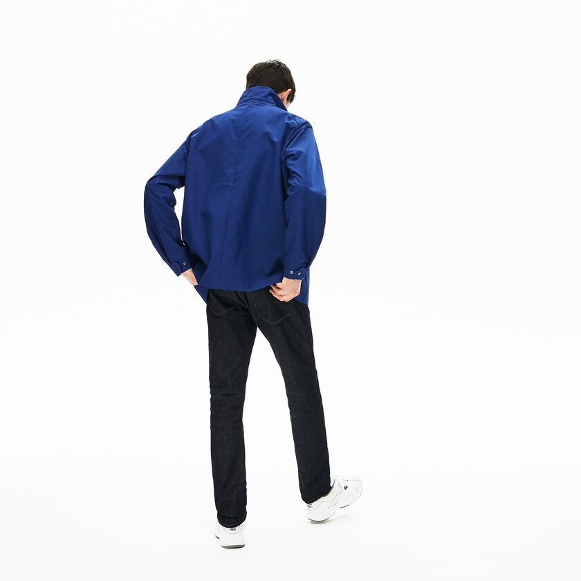 Jaquetas Azul Marinho Azuis Masculino Lacoste Lightweight Detachable-Hood VZ4-91659C5