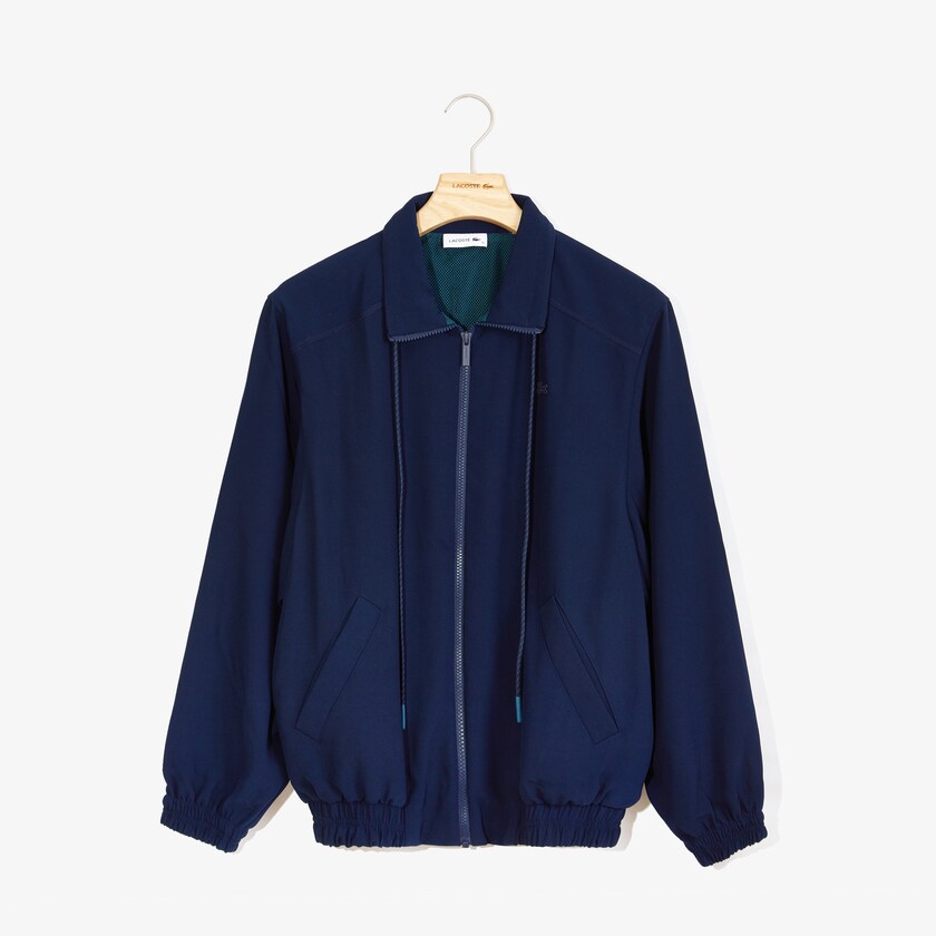 Jaquetas Azul Marinho Azuis Feminino Lacoste Motion Oversized Twill Zippered XB5-93989L2
