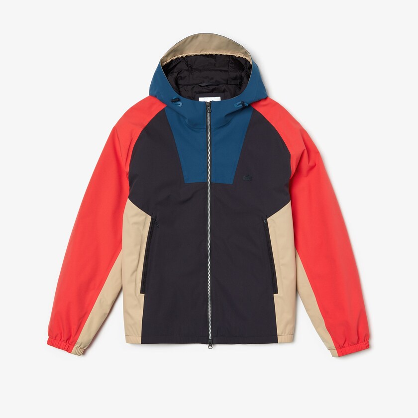 Jaquetas Cinzentas Escuro Azul Marinho Azuis Vermelhas Bege Masculino Lacoste Motion Water-Resistant Colorblock Zip QP0-52765G8