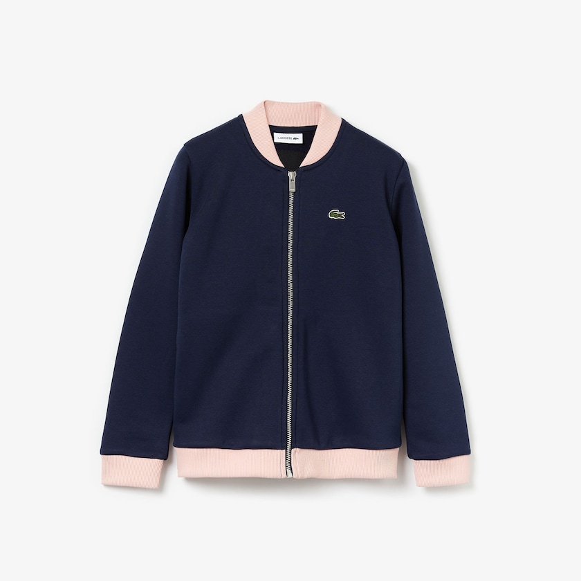 Jaquetas Azul Marinho Azuis Luz Rosa Vermelhas Criança Lacoste Oversize Croc and Heart Full-Zip Bomber KP0-87088O4