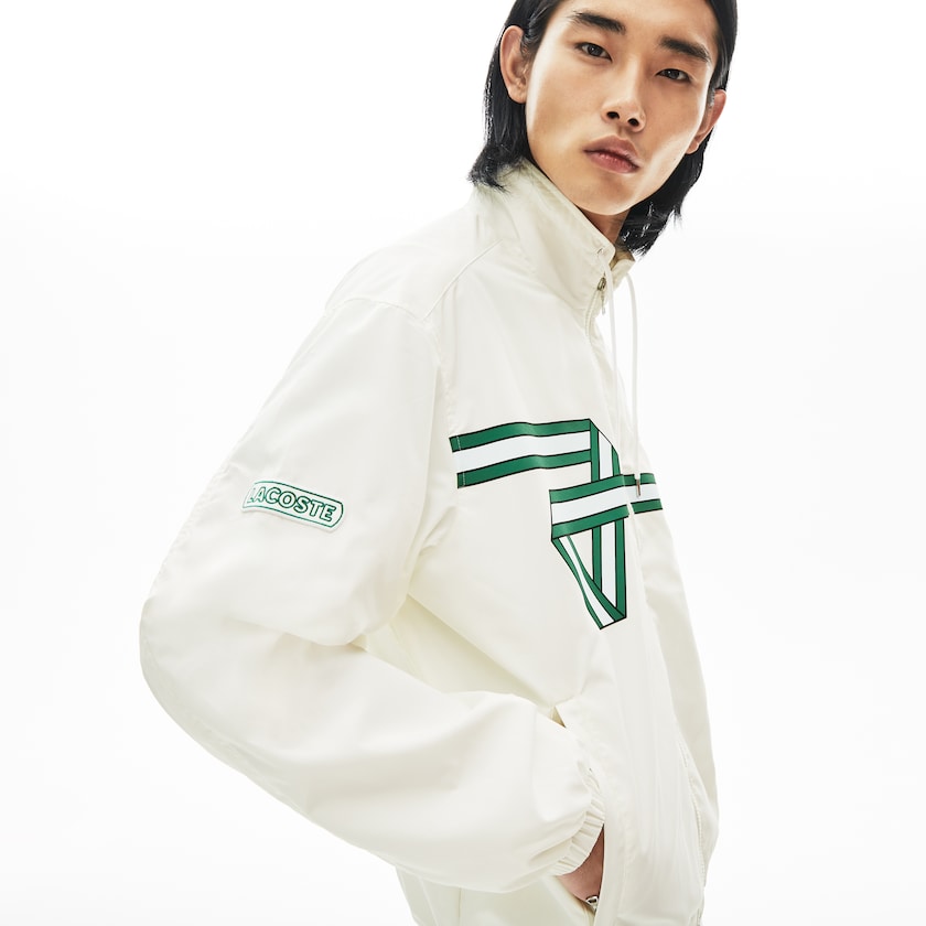 Jaquetas Branco Masculino Lacoste Print Band Zip Heritage Tracksuit FT2-25002Y0
