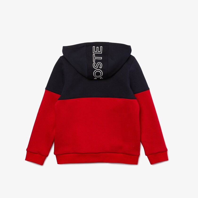Jaquetas Azul Marinho Azuis Vermelhas Branco Criança Lacoste SPORT Colorblock Fleece Zip QK6-95199H2