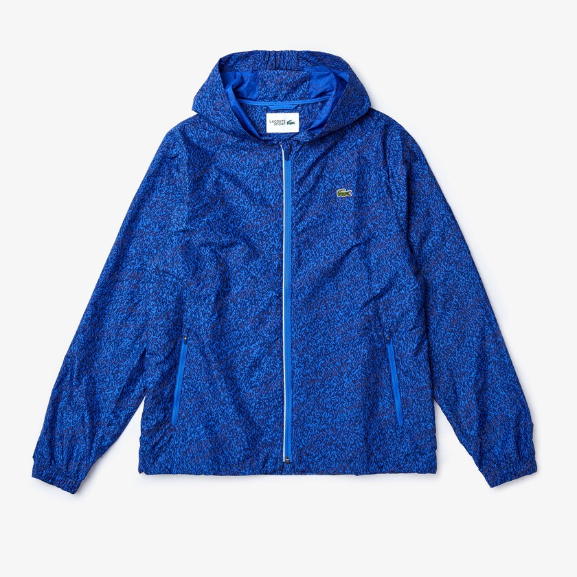 Jaquetas Azul Marinho Azuis Azuis Masculino Lacoste SPORT Hooded Print Zip PG9-53485Z8