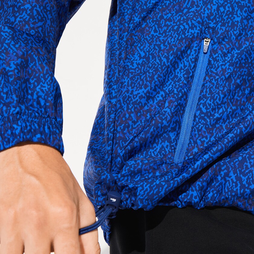Jaquetas Azul Marinho Azuis Azuis Masculino Lacoste SPORT Hooded Print Zip PG9-53485Z8