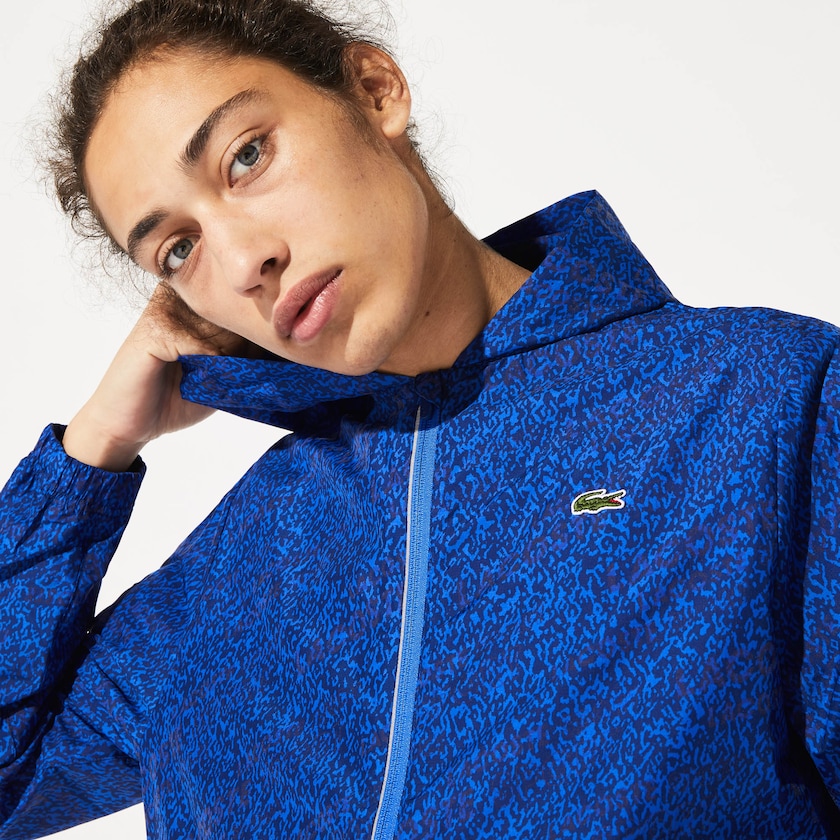 Jaquetas Azul Marinho Azuis Azuis Masculino Lacoste SPORT Hooded Print Zip PG9-53485Z8