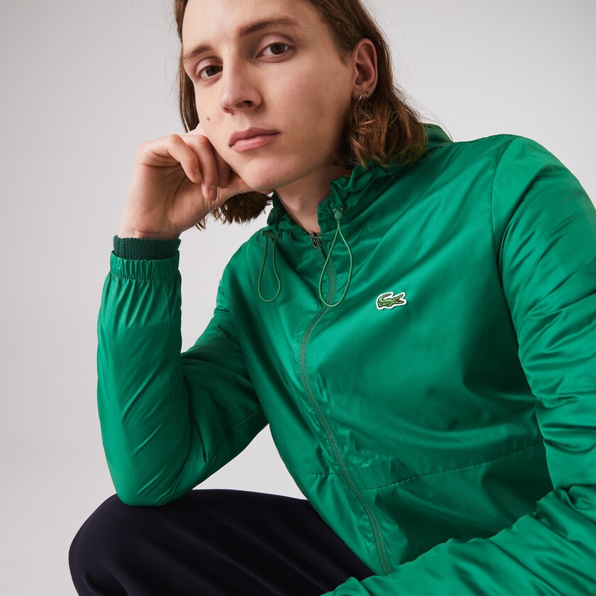 Jaquetas Verdes Masculino Lacoste SPORT Hooded Water-Resistant NC3-82728P6