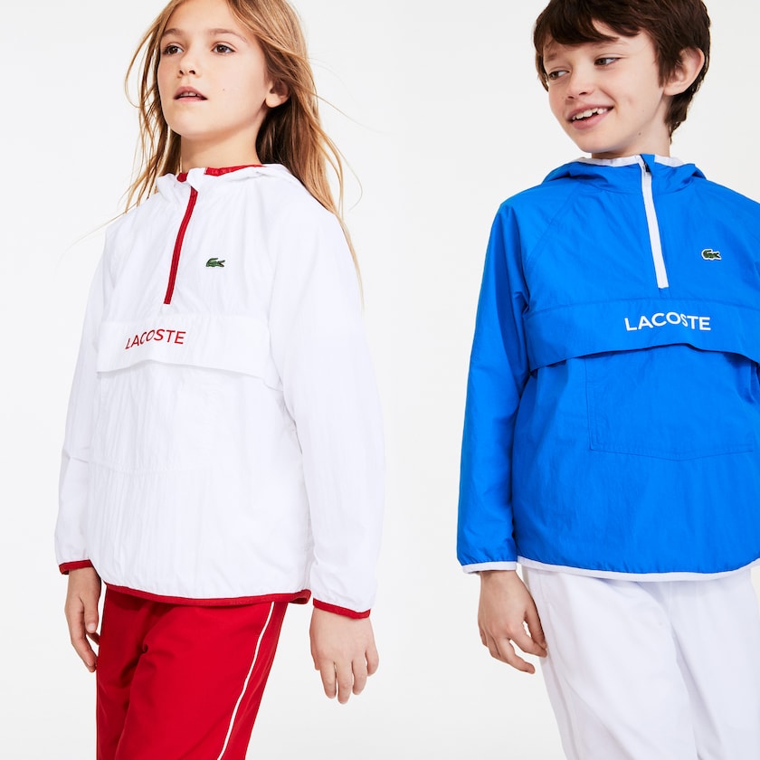 Jaquetas Branco Vermelhas Criança Lacoste SPORT Lightweight KL9-77547T4