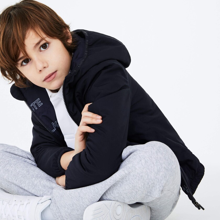 Jaquetas Azul Marinho Azuis Branco Criança Lacoste SPORT Lightweight VA2-00170G5