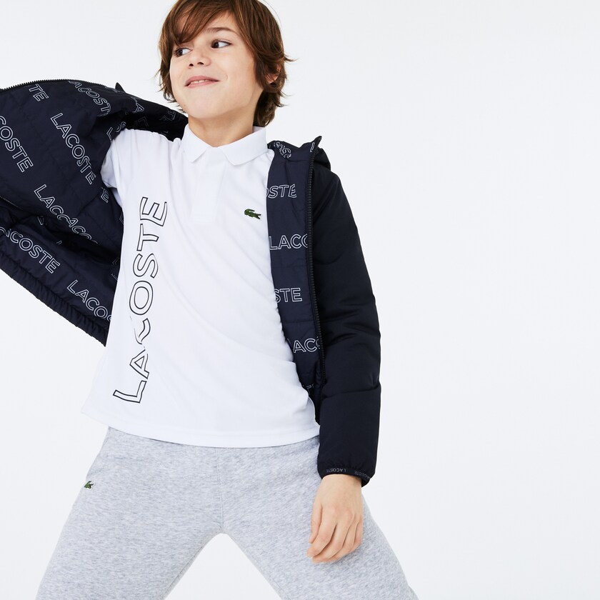 Jaquetas Azul Marinho Azuis Branco Criança Lacoste SPORT Lightweight VA2-00170G5