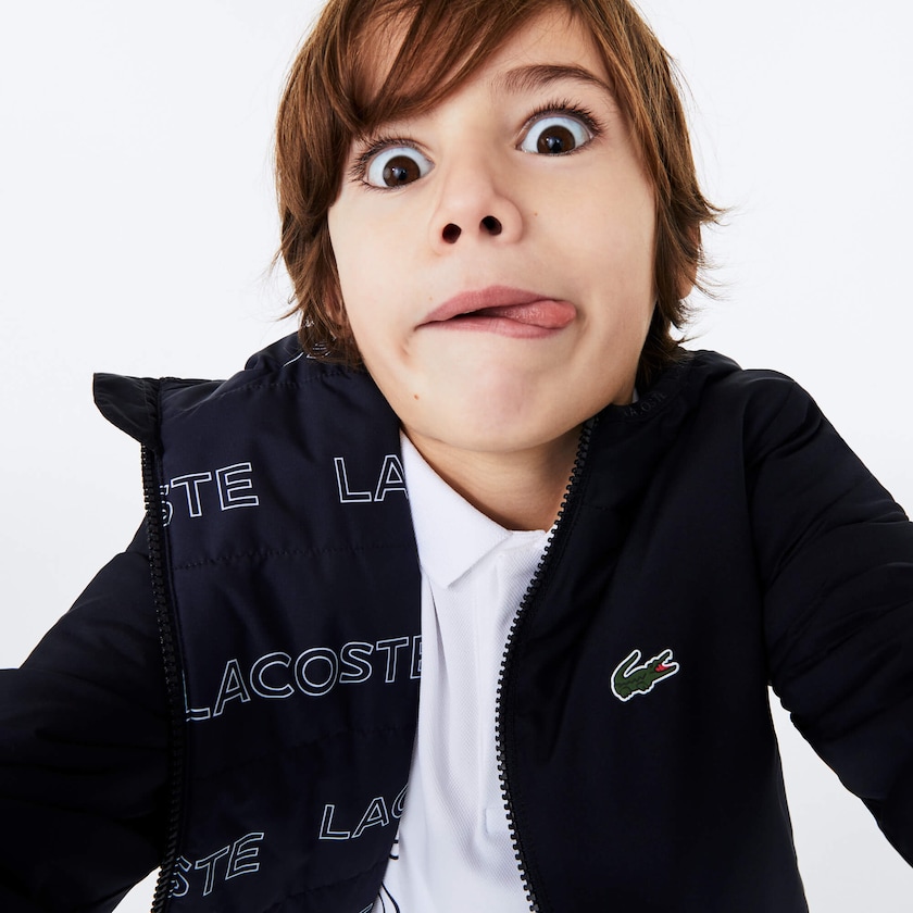 Jaquetas Azul Marinho Azuis Branco Criança Lacoste SPORT Lightweight VA2-00170G5