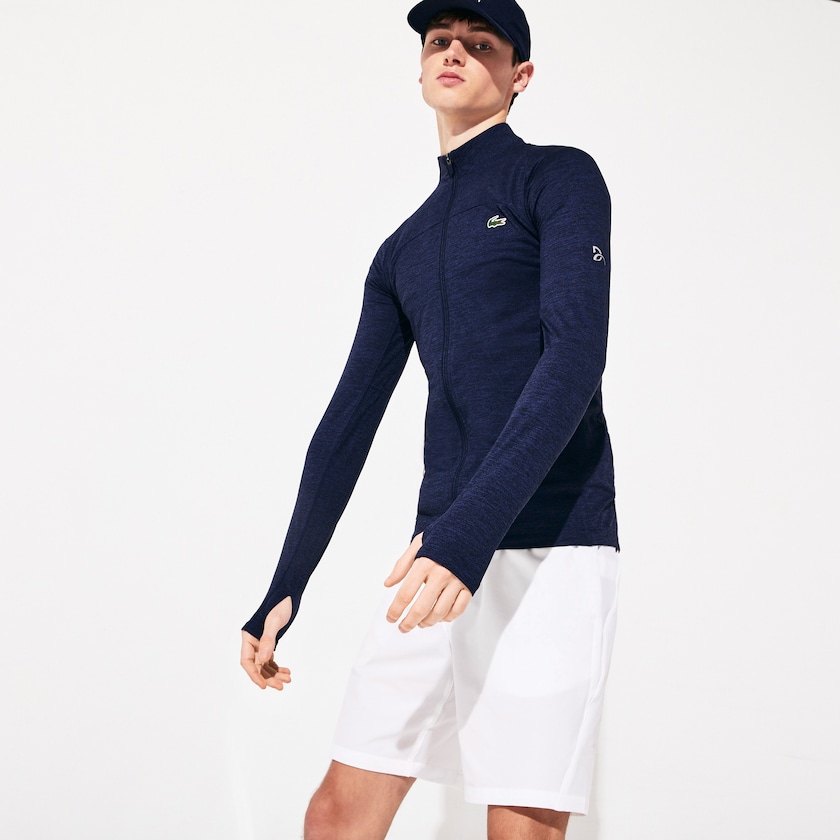 Jaquetas Azul Marinho Azuis Masculino Lacoste SPORT Novak Djokovic Stretch Zippered EO3-76427F3