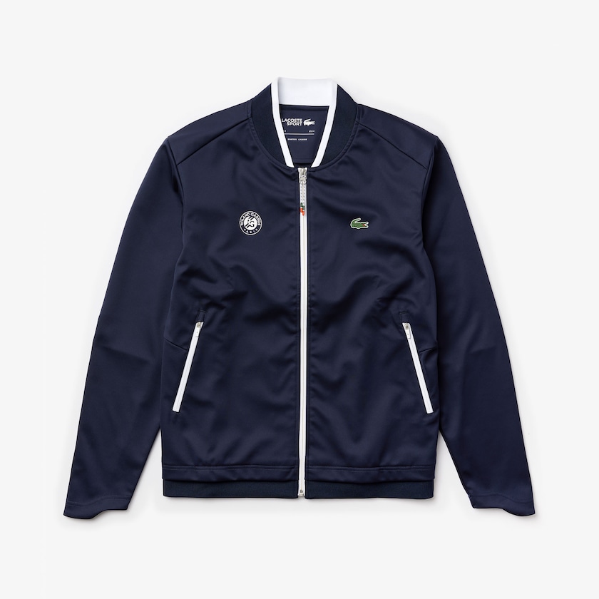 Jaquetas Azul Marinho Azuis Branco Vermelhas Masculino Lacoste SPORT Roland Garros Piqué Zip-Up DU9-65176X9