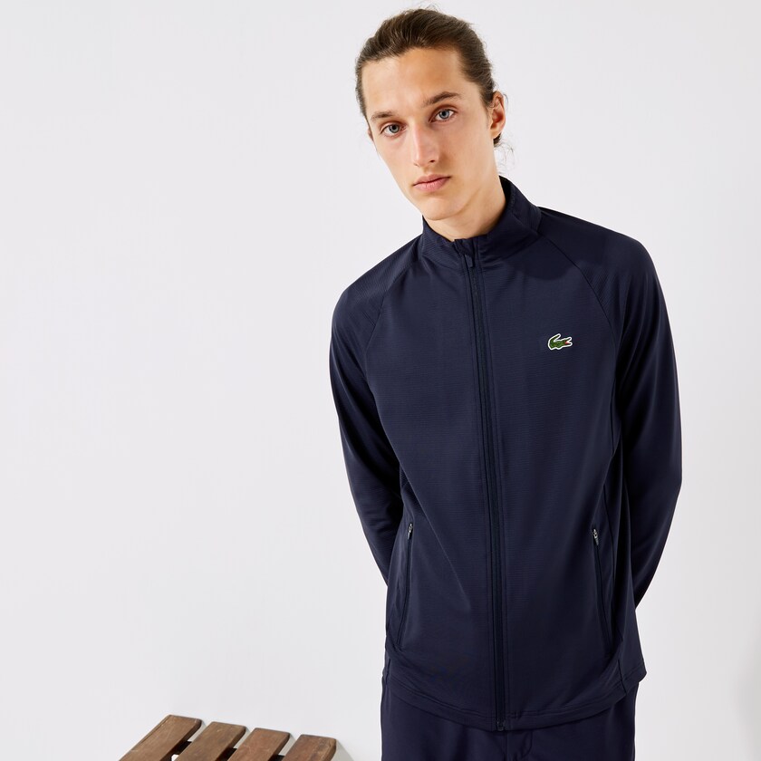 Jaquetas Azul Marinho Azuis Masculino Lacoste SPORT Stretch Ergonomic Zippered Golf PQ8-88888T6