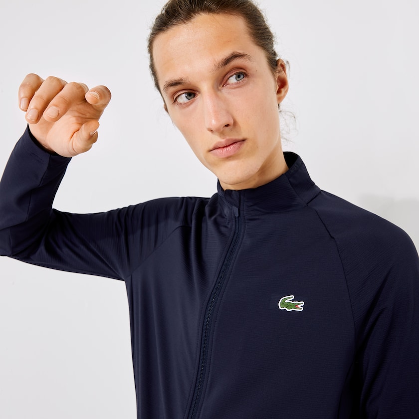 Jaquetas Azul Marinho Azuis Masculino Lacoste SPORT Stretch Ergonomic Zippered Golf PQ8-88888T6