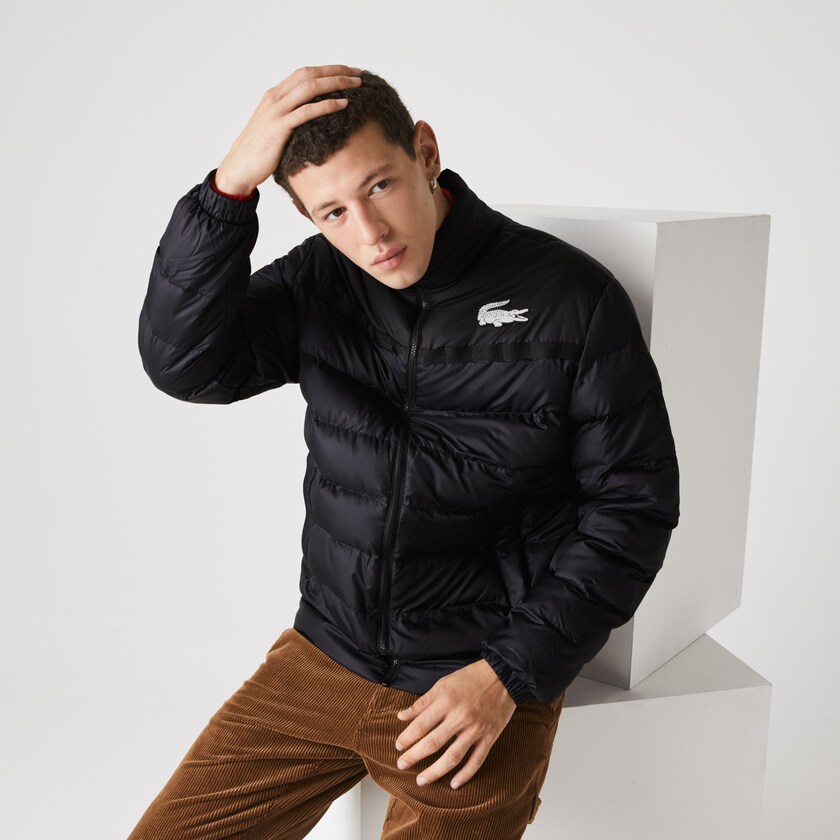 Jaquetas Cinzentas Escuro Pretas Masculino Lacoste SPORT Two-Tone Water-Resistant Quilted SO1-35133S5