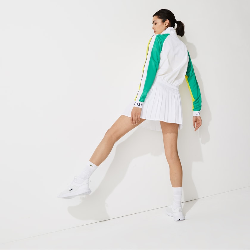 Jaquetas Branco Verdes Amarelas Azul Marinho Azuis Feminino Lacoste SPORT Water-Resistant Zip Tennis HS3-09250D3