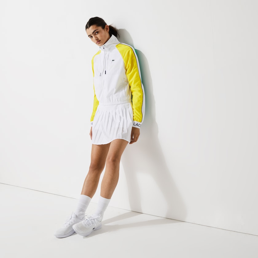 Jaquetas Branco Verdes Amarelas Azul Marinho Azuis Feminino Lacoste SPORT Water-Resistant Zip Tennis HS3-09250D3