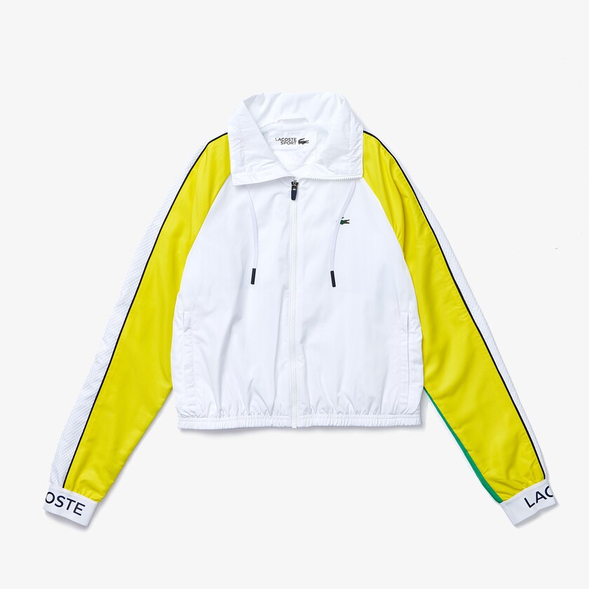 Jaquetas Branco Verdes Amarelas Azul Marinho Azuis Feminino Lacoste SPORT Water-Resistant Zip Tennis HS3-09250D3