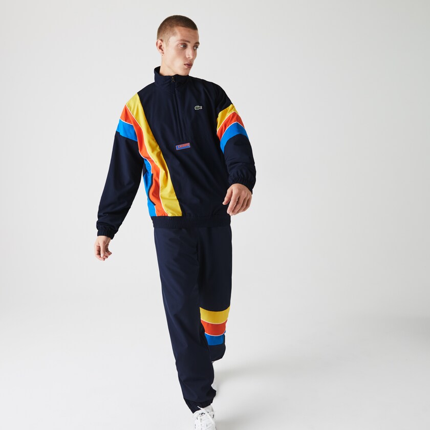 Jaquetas Azul Marinho Azuis Azuis Vermelhas Amarelas Masculino Lacoste SPORT Zip Neck Lightweight Water-Resistant AD4-18631S5
