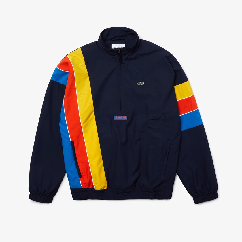 Jaquetas Azul Marinho Azuis Azuis Vermelhas Amarelas Masculino Lacoste SPORT Zip Neck Lightweight Water-Resistant AD4-18631S5