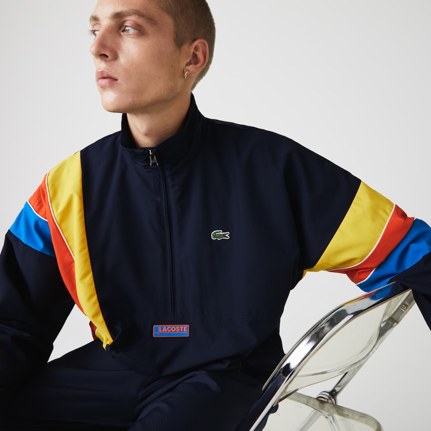 Jaquetas Azul Marinho Azuis Azuis Vermelhas Amarelas Masculino Lacoste SPORT Zip Neck Lightweight Water-Resistant AD4-18631S5