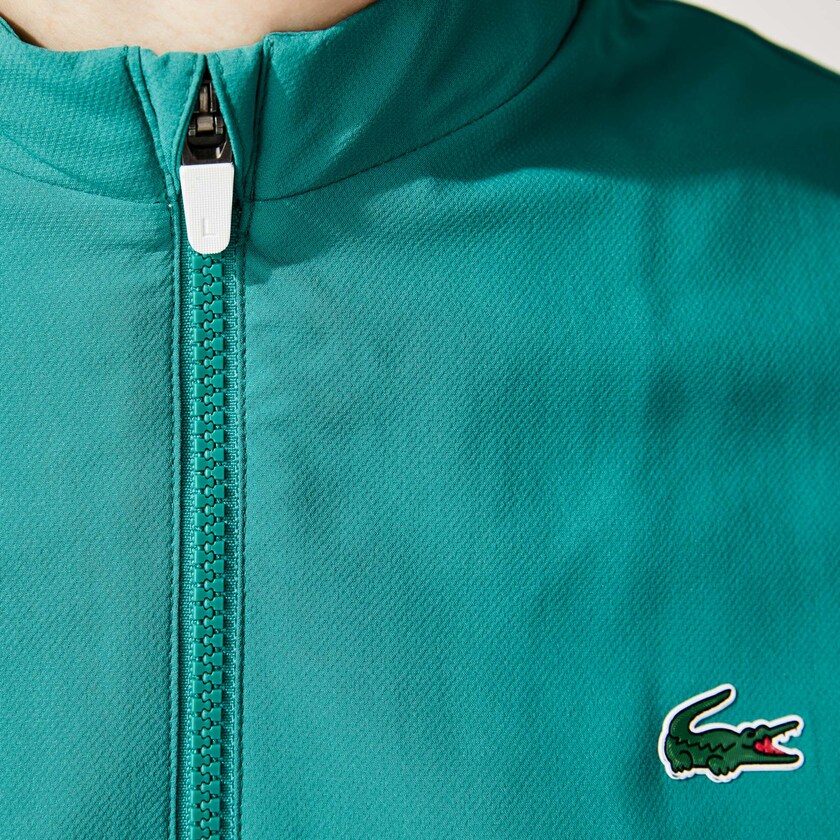 Jaquetas Branco Verdes Masculino Lacoste SPORT x Novak Djokovic Colorblock Zip EK3-63736K8