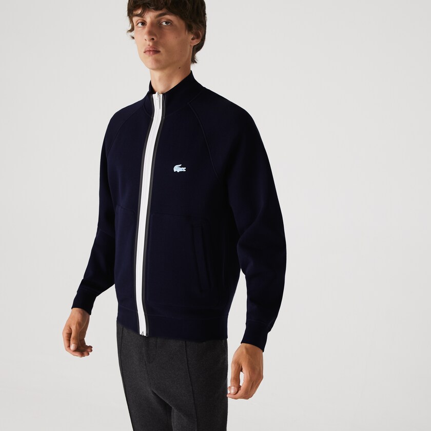 Jaquetas Azul Marinho Azuis Azuis Masculino Lacoste Stand-Up Collar Reversible Zippered DJ7-23492J9