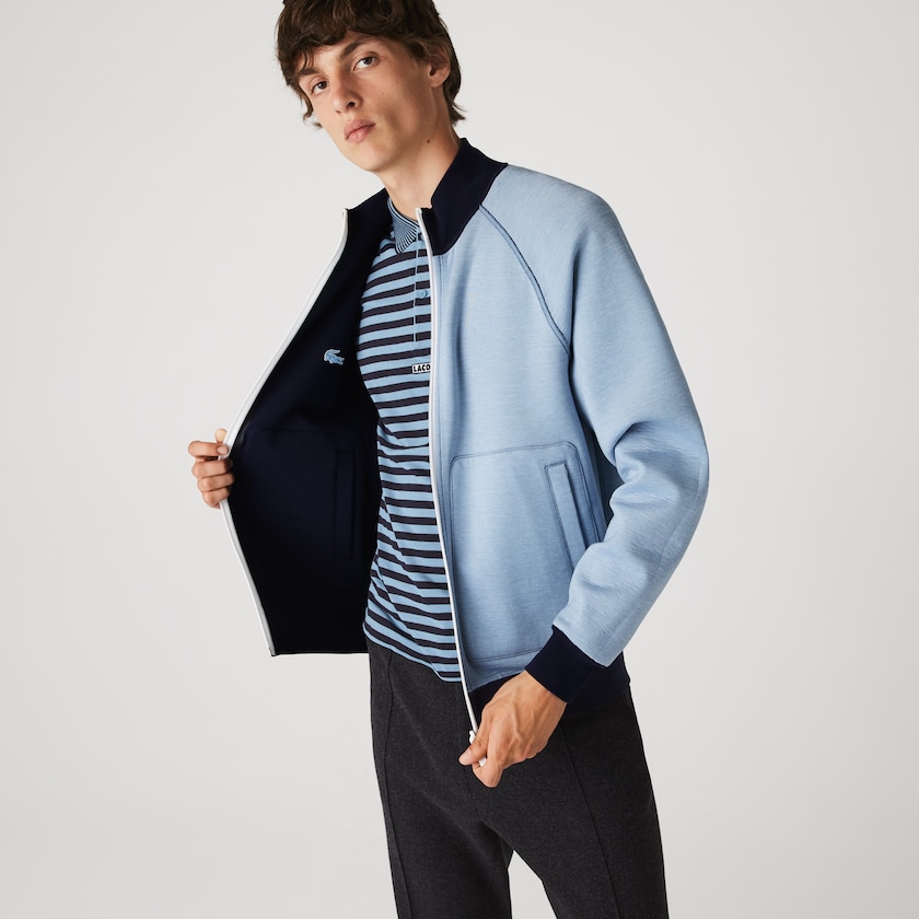 Jaquetas Azul Marinho Azuis Azuis Masculino Lacoste Stand-Up Collar Reversible Zippered DJ7-23492J9