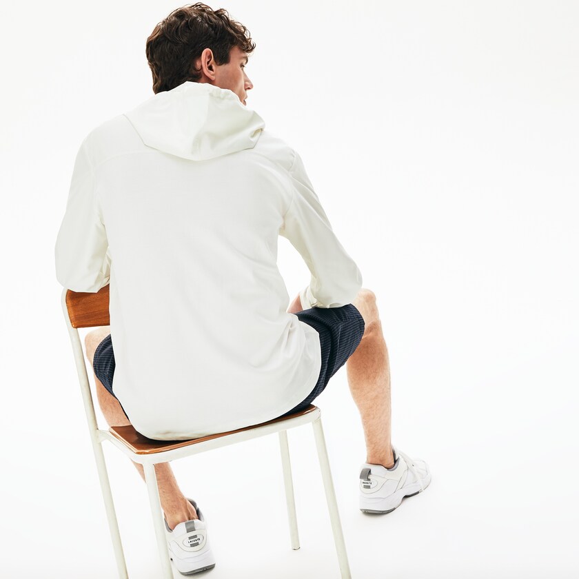 Jaquetas Branco Masculino Lacoste Two-Tone Zip-Up WB6-87178Y1