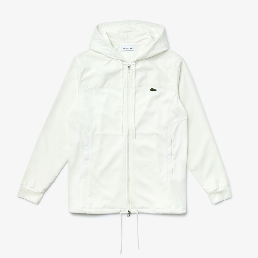 Jaquetas Branco Masculino Lacoste Two-Tone Zip-Up WB6-87178Y1