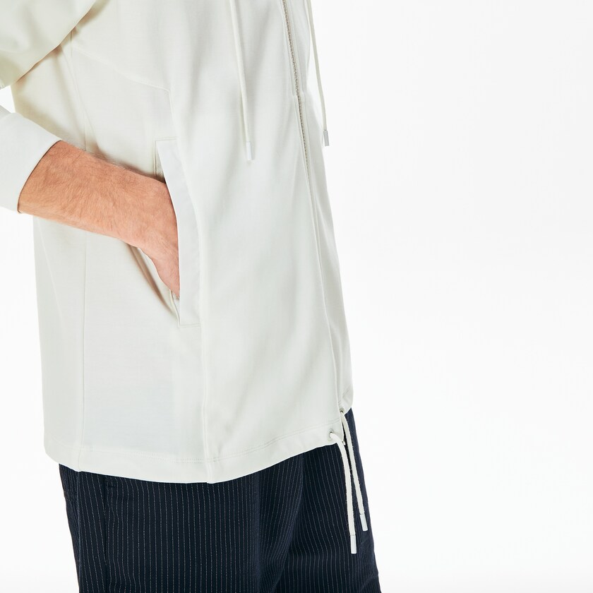Jaquetas Branco Masculino Lacoste Two-Tone Zip-Up WB6-87178Y1