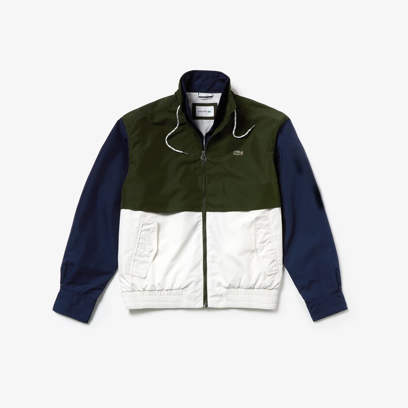 Jaquetas Branco Caqui Verdes Azul Marinho Azuis Masculino Lacoste Water-Resistant Full-Zip WC2-55545E6
