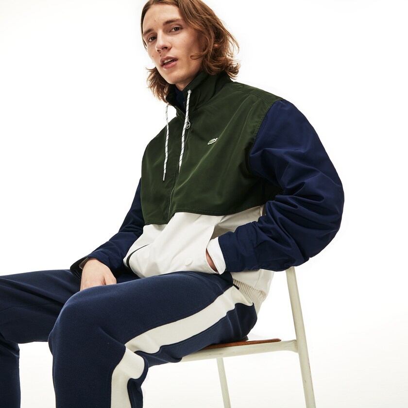 Jaquetas Branco Caqui Verdes Azul Marinho Azuis Masculino Lacoste Water-Resistant Full-Zip WC2-55545E6