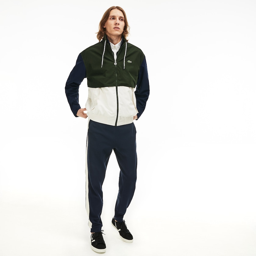 Jaquetas Branco Caqui Verdes Azul Marinho Azuis Masculino Lacoste Water-Resistant Full-Zip WC2-55545E6