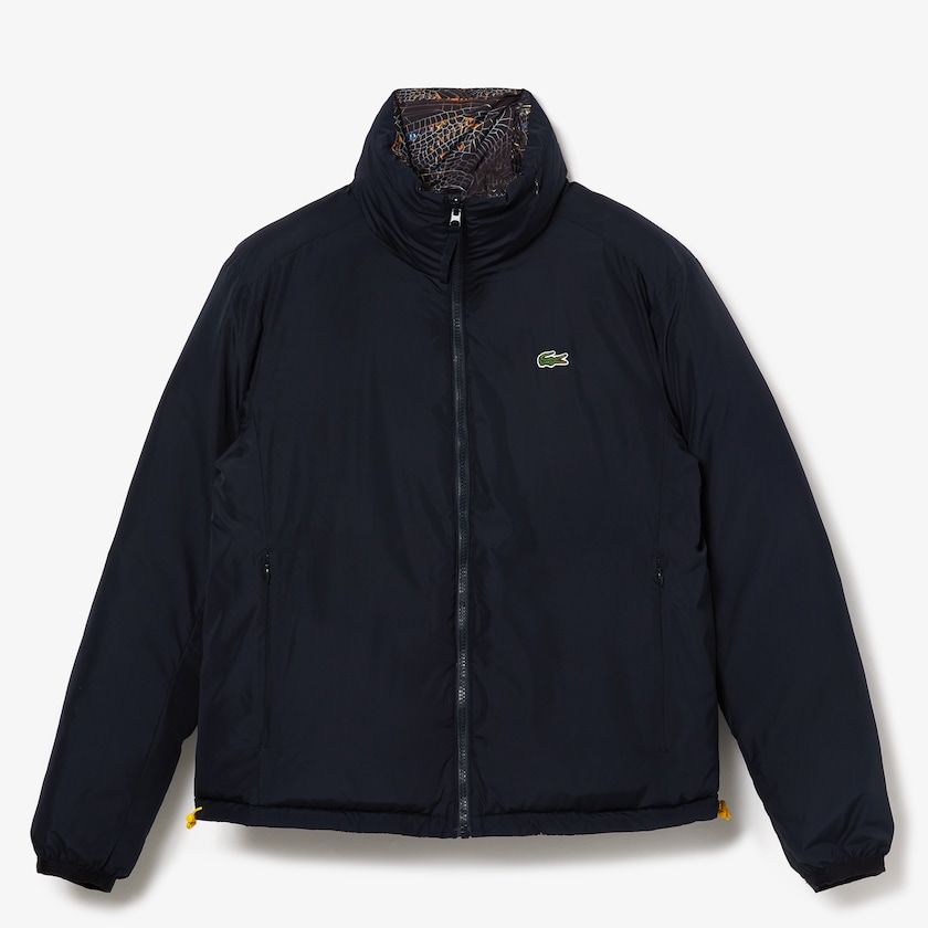 Jaquetas Branco Azul Marinho Azuis Feminino Lacoste x National Geographic Print Quilted QW9-17831Z5