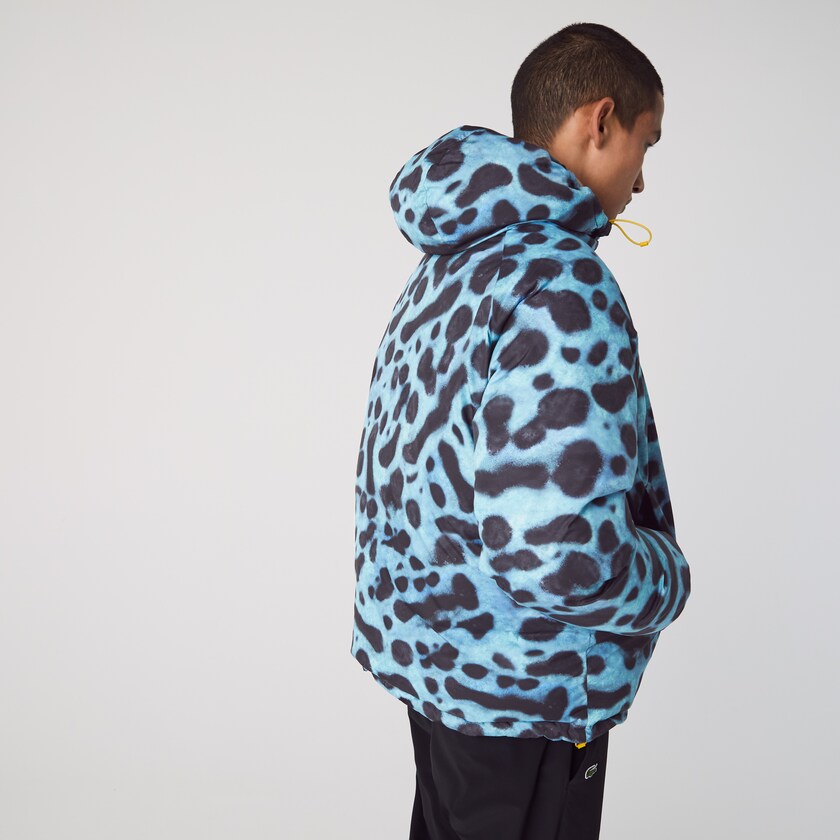 Jaquetas Branco Azul Marinho Azuis Masculino Lacoste x National Geographic Reversible Quilted Zip EL7-36593T9