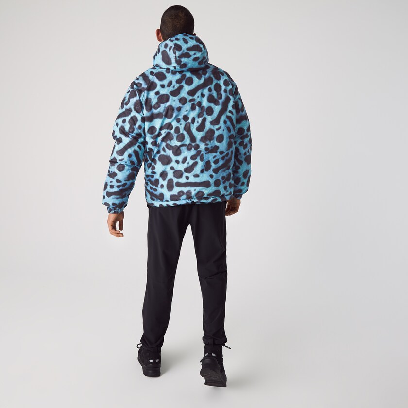 Jaquetas Branco Azul Marinho Azuis Masculino Lacoste x National Geographic Reversible Quilted Zip EL7-36593T9