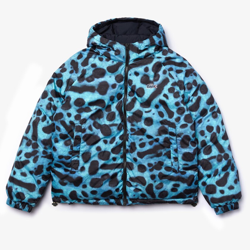 Jaquetas Branco Azul Marinho Azuis Masculino Lacoste x National Geographic Reversible Quilted Zip EL7-36593T9