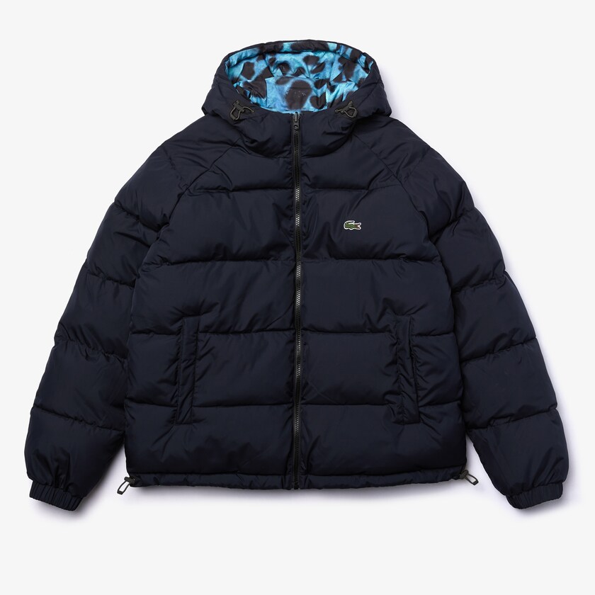 Jaquetas Branco Azul Marinho Azuis Masculino Lacoste x National Geographic Reversible Quilted Zip EL7-36593T9