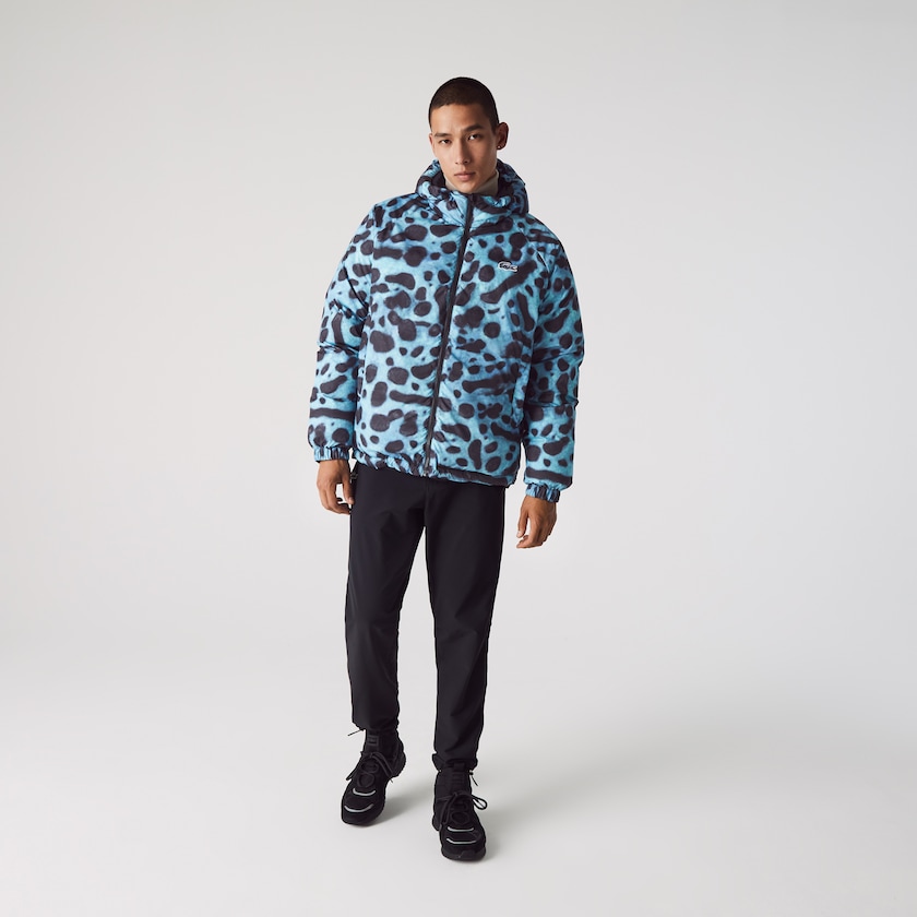 Jaquetas Branco Azul Marinho Azuis Masculino Lacoste x National Geographic Reversible Quilted Zip EL7-36593T9