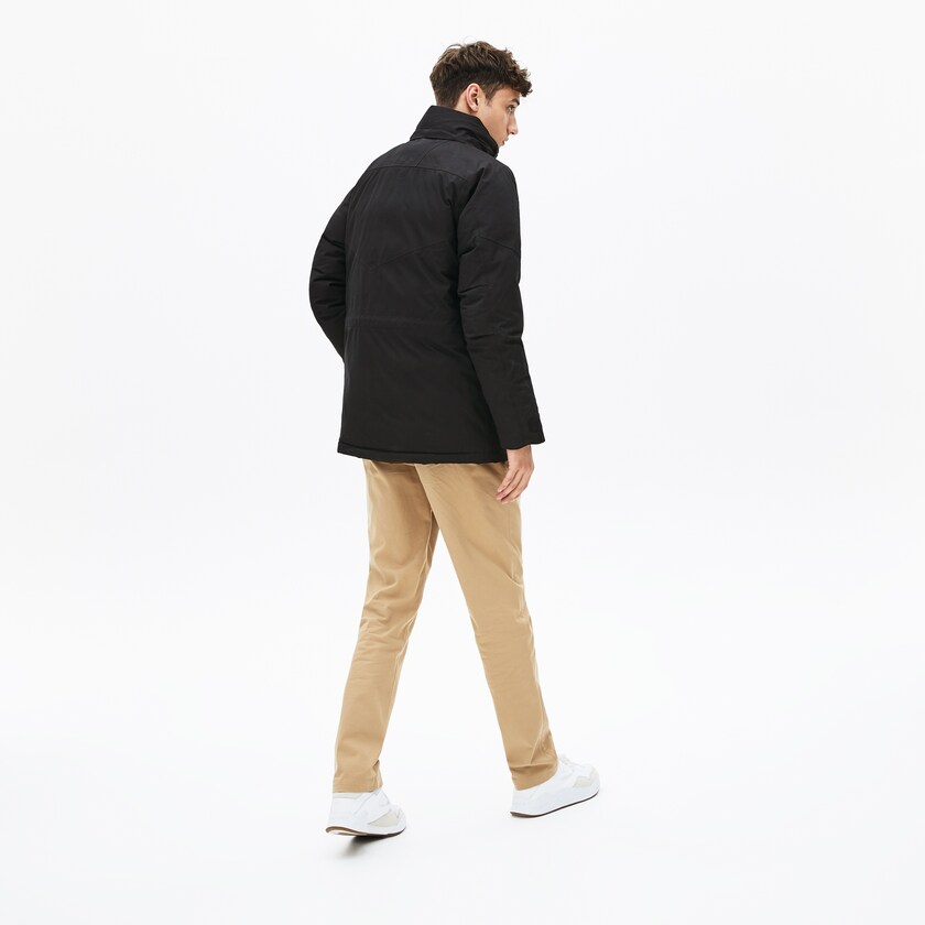 Jaquetas Parka Pretas Cinzentas Escuro Masculino Lacoste Detachable Faux Fur Hood Long Quilted TS2-26822M2