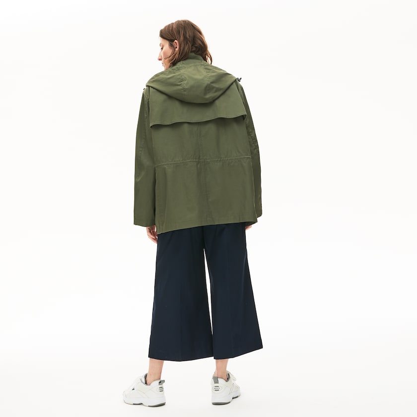 Jaquetas Parka Caqui Verdes Feminino Lacoste Flared Water-Resistant MJ4-98359H5