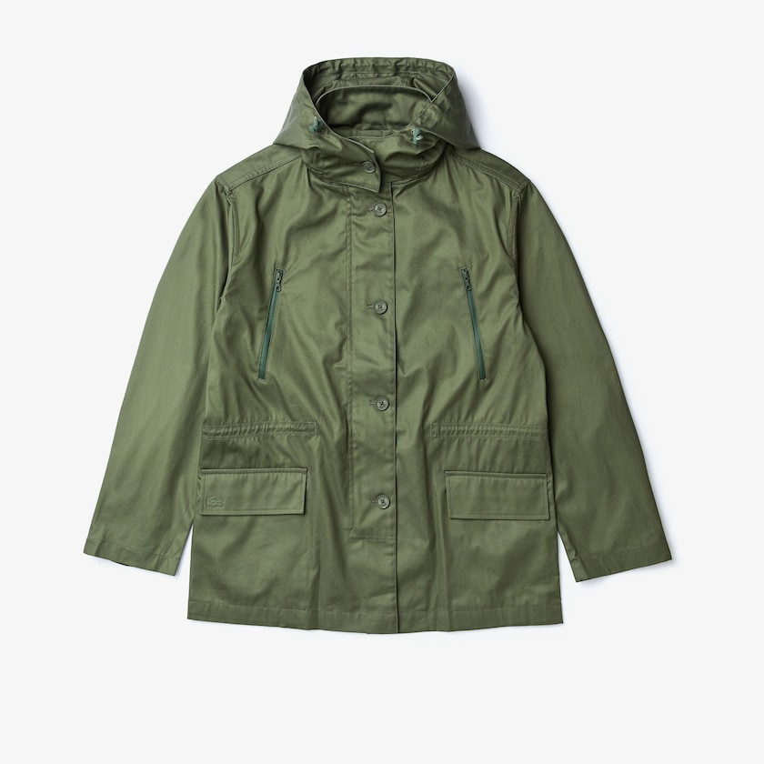 Jaquetas Parka Caqui Verdes Feminino Lacoste Flared Water-Resistant MJ4-98359H5