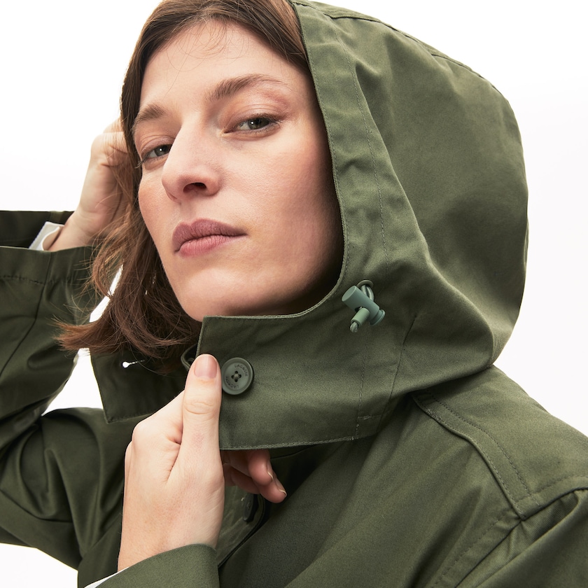 Jaquetas Parka Caqui Verdes Feminino Lacoste Flared Water-Resistant MJ4-98359H5