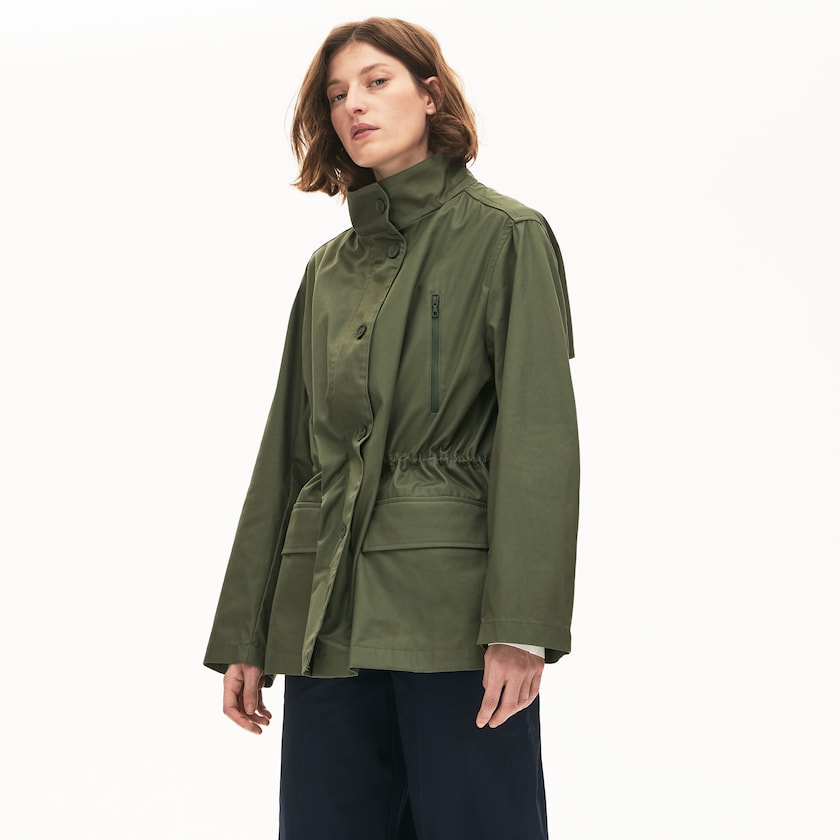 Jaquetas Parka Caqui Verdes Feminino Lacoste Flared Water-Resistant MJ4-98359H5